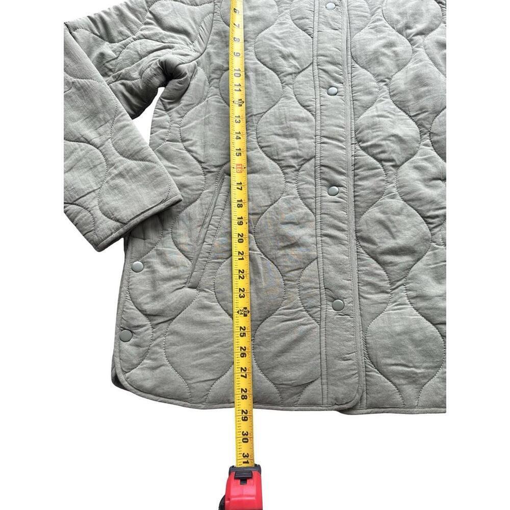 Women Lucky Brand Olive Green Quilted Utility Jacket Size M NWOT Fall scalloped - Picture 4 of 5